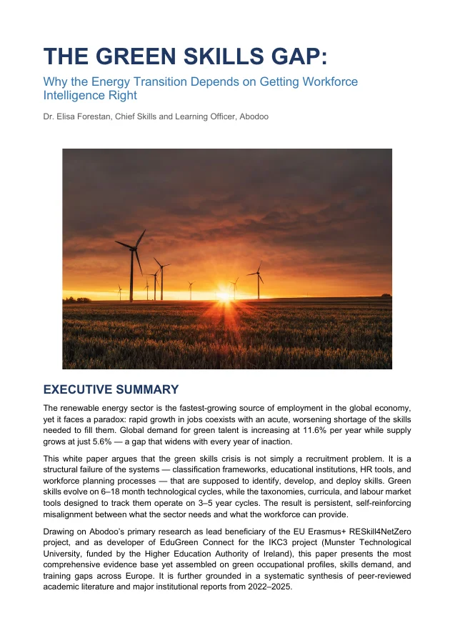 The Green Skills Gap white paper cover